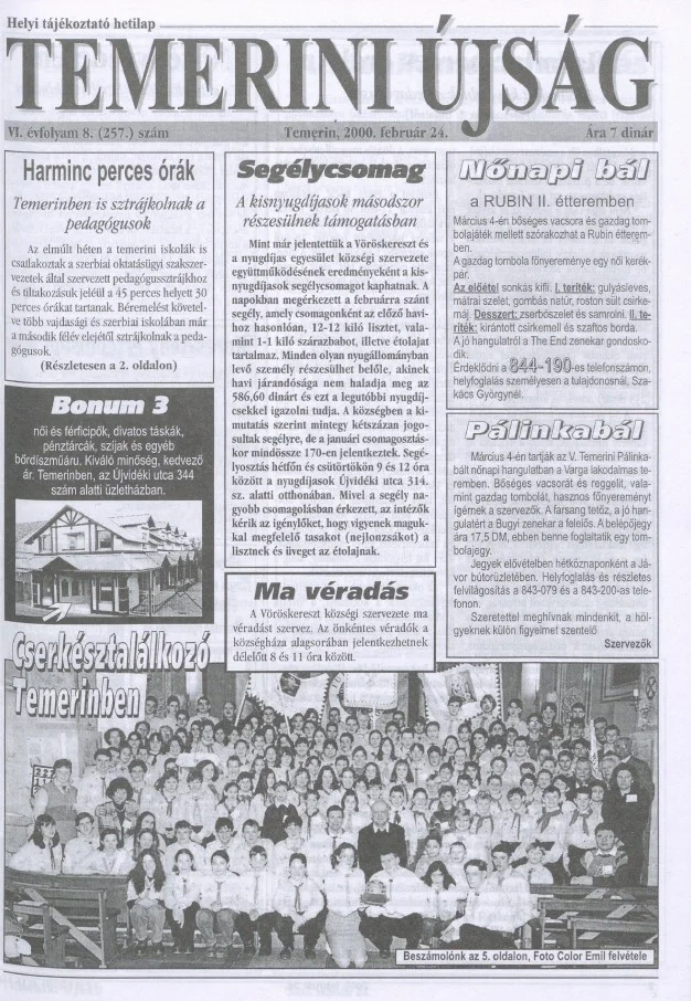 Temerini Újság, 6. évf. 2000. február 24. 8. sz.