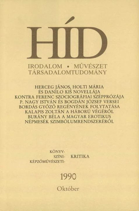 Híd, 54. évf. 1990. október. 10. sz. 977–1072. oldal