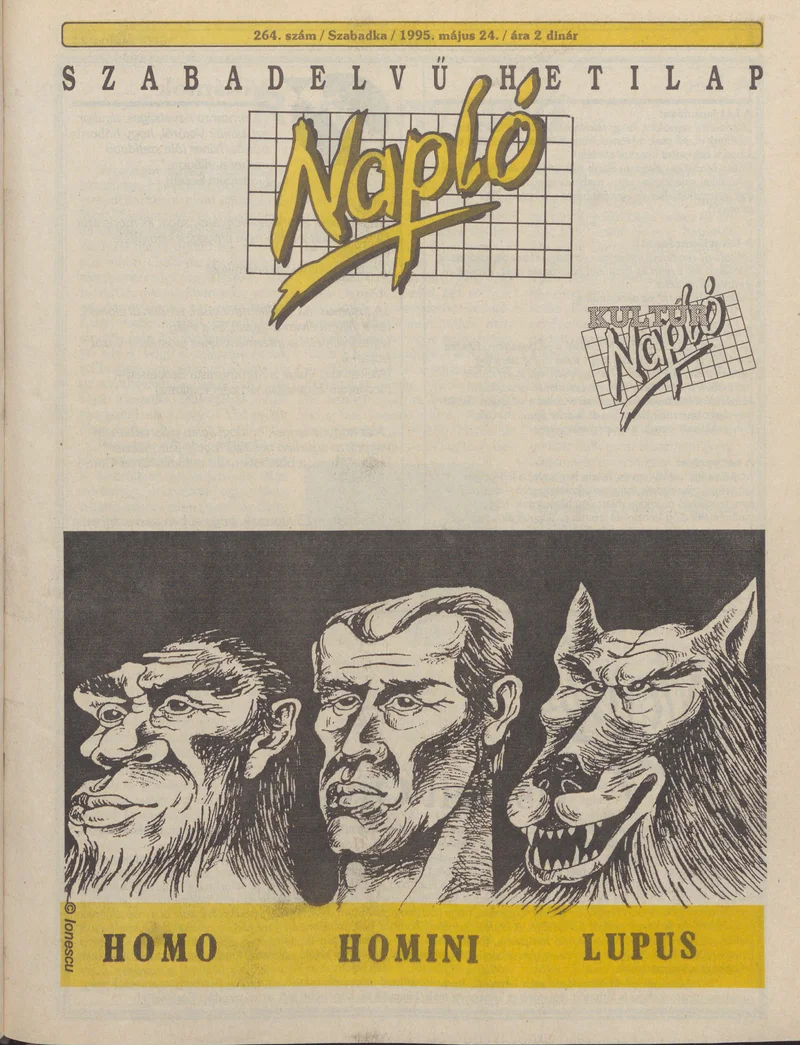 Napló - Szabadelvű hetilap, 6. évf. 1995. május 24. 264. sz.