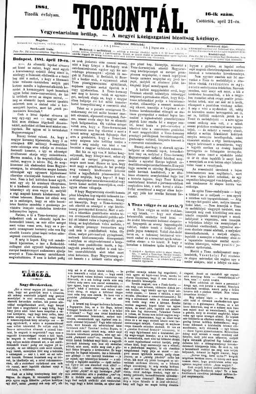 Torontál, 10. évf. 1881. április 21. 16. sz.