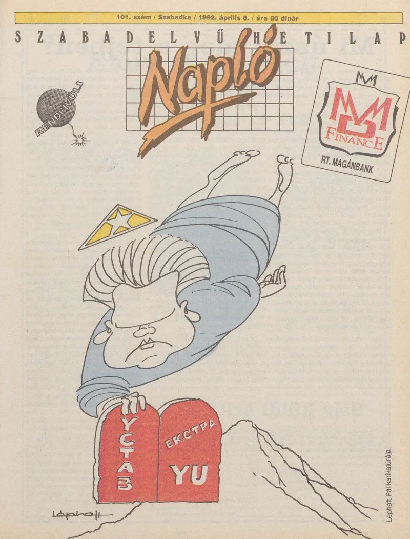 Napló - Szabadelvű hetilap, 3. évf. 1992. április 8. 101. sz.