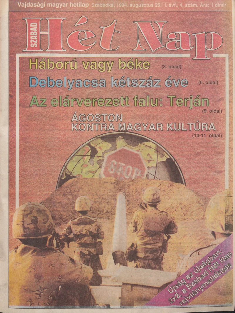 Szabad Hét Nap, 1. évf. 1994. augusztus 25. 4. sz.