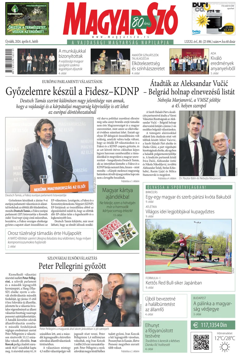 Magyar Szó, 81. évf. 2024. április 8. 80. sz. 1–16. oldal