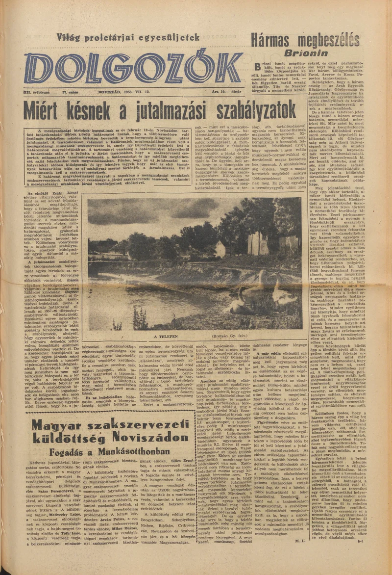 Dolgozók, 12. évf. 1958. július 12. 27. sz.