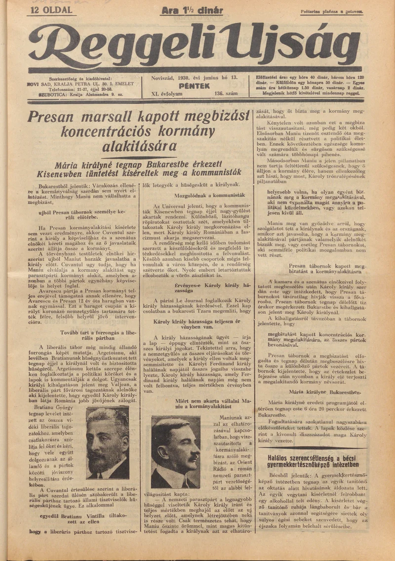 Reggeli Újság  136. sz.