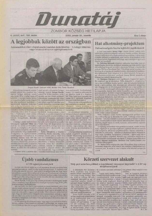 Dunatáj, 5. évf. 2003. január 29. 199. sz.