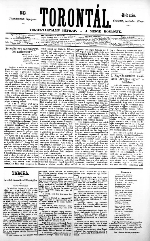 Torontál, 12. évf. 1883. november 29. 48. sz.