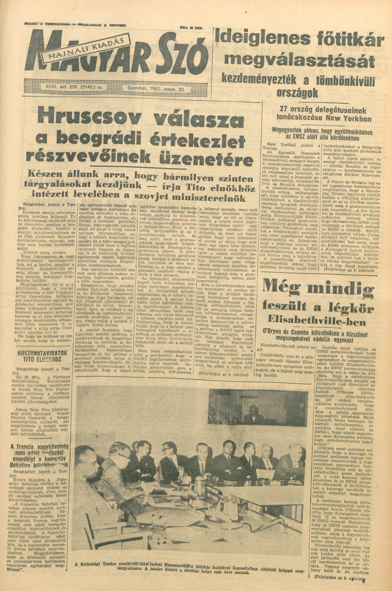 Magyar Szó, 18. évf. 1961. szeptember 23. 229. sz. 1–12. oldal