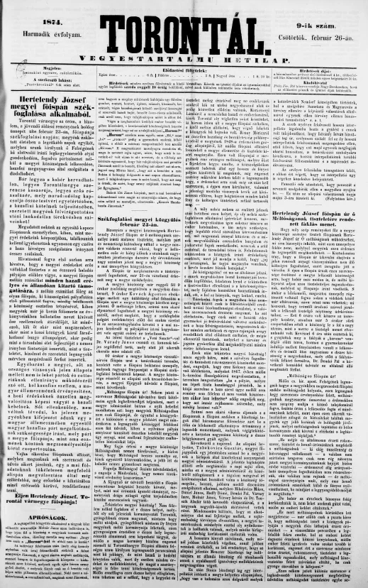 Torontál, 3. évf. 1874. február 26. 9. sz.