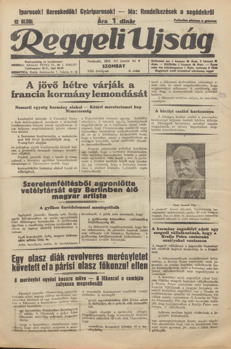 Reggeli Újság, 13. évf. 1932. január 9. 6. sz.