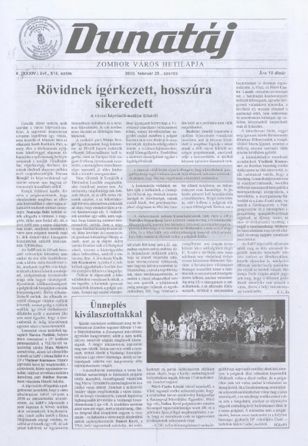 Dunatáj, 11. évf. 2009. február 25. 516. sz.