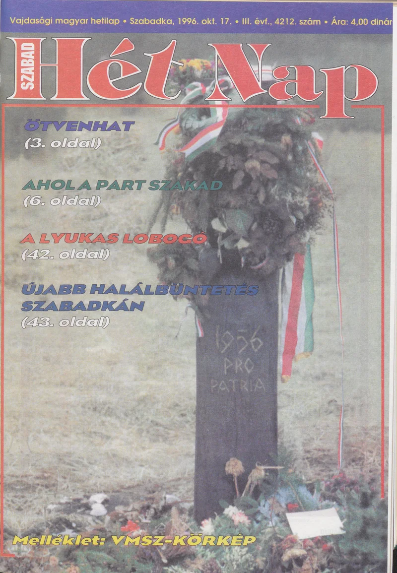 Szabad Hét Nap, 3. évf. 1996. október 17. 42. sz.