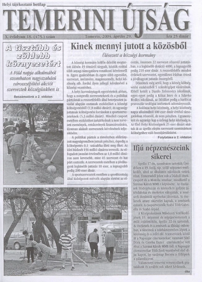 Temerini Újság, 10. évf. 2004. április 29. 18. sz.