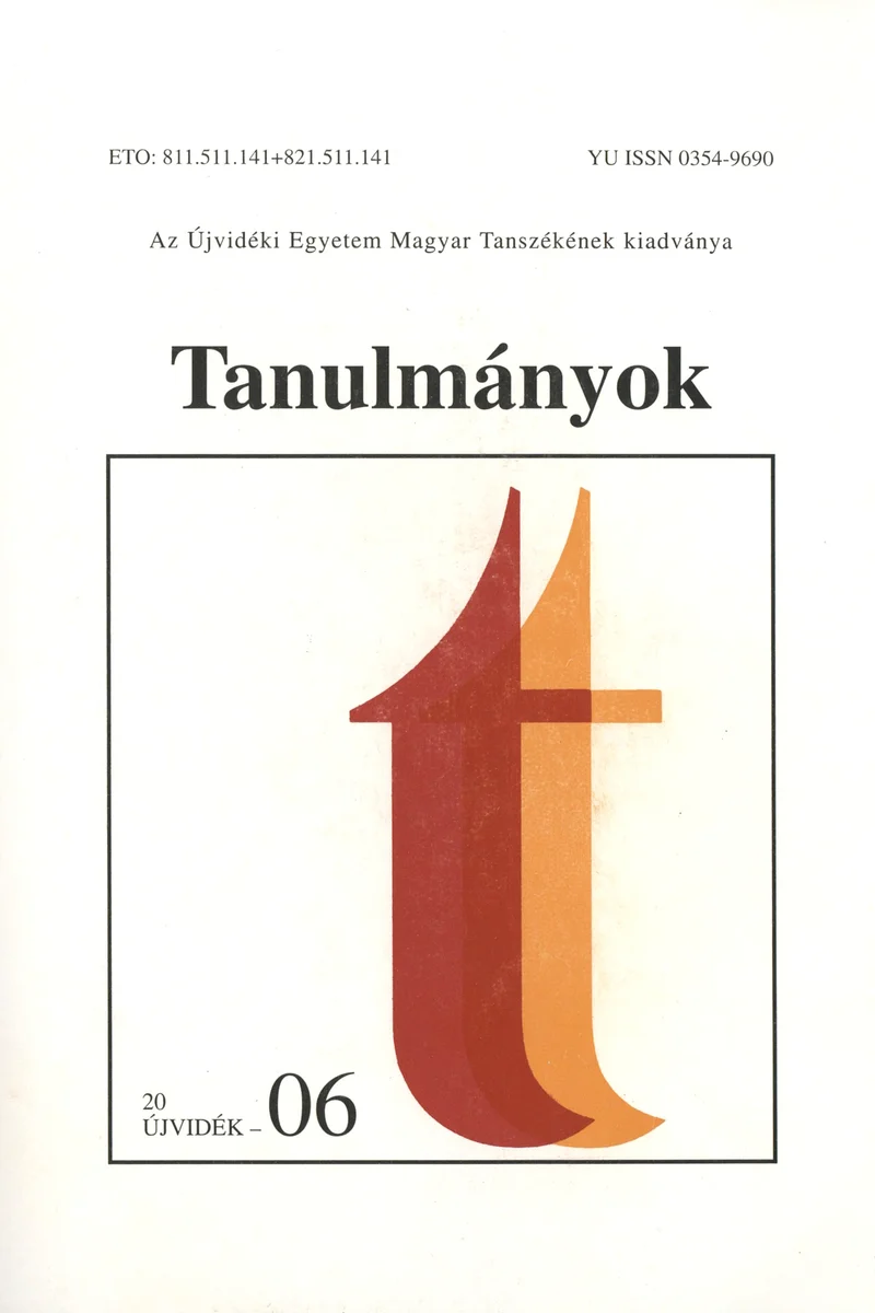 Tanulmányok, 36. évf. 2006. 39. sz. 1–165. oldal