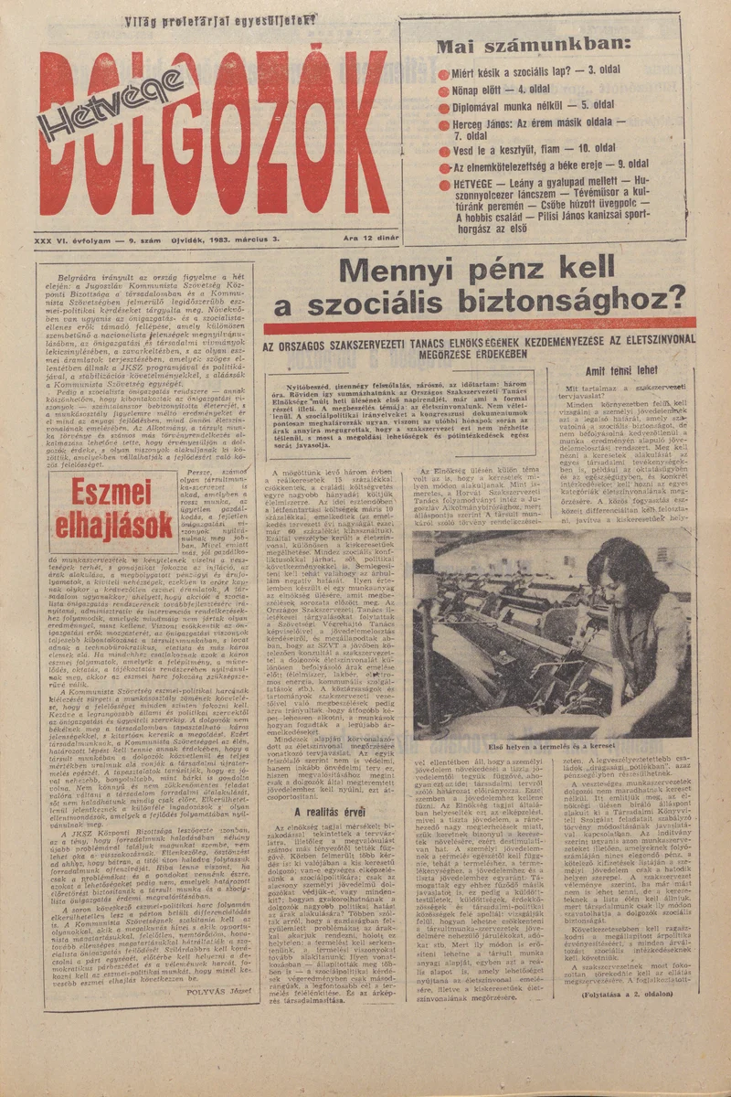Dolgozók, 37. évf. 1983. március 3. 9. sz.