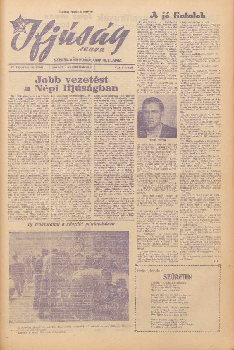 Ifjúság Szava, 6. évf. 1950. szeptember 23. 263. sz.