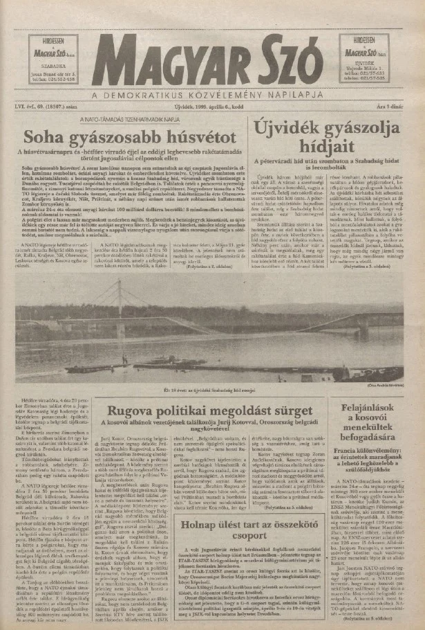 Magyar Szó, 56. évf. 1999. április 6. 69. sz. 1–8. oldal