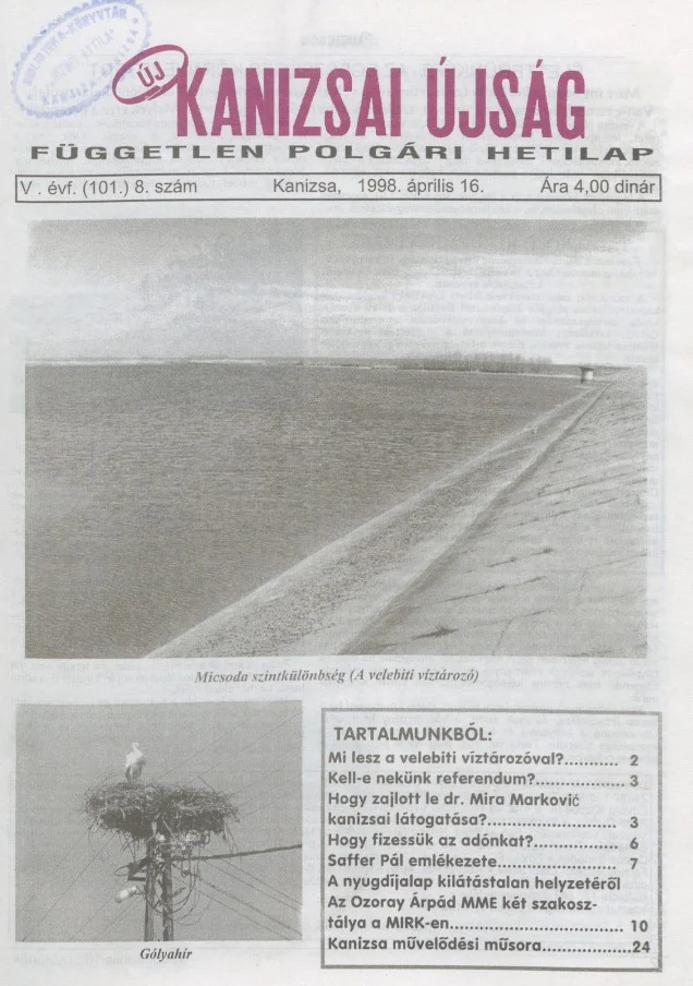 Új Kanizsai Újság, 5. évf. 1998. április 16. 8. sz.