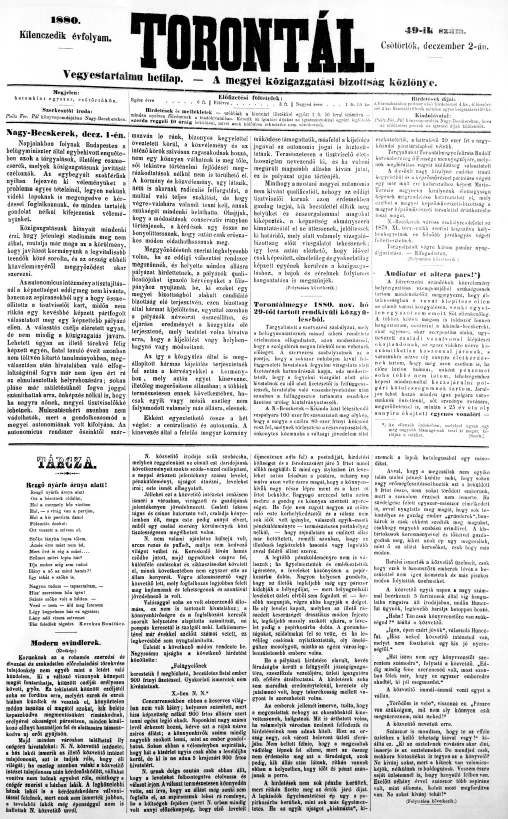Torontál, 9. évf. 1880. december 2. 49. sz.