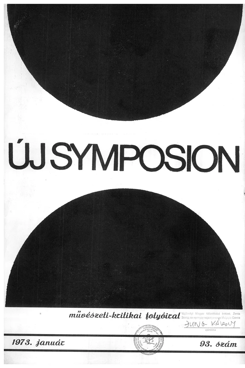 Új Symposion, 9. évf. 1973. január. 93. sz. 573–628. oldal