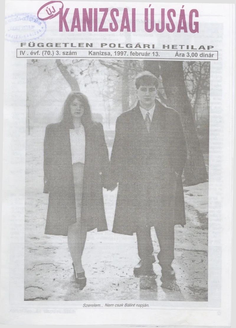 Új Kanizsai Újság, 4. évf. 1997. február 13. 3. sz.