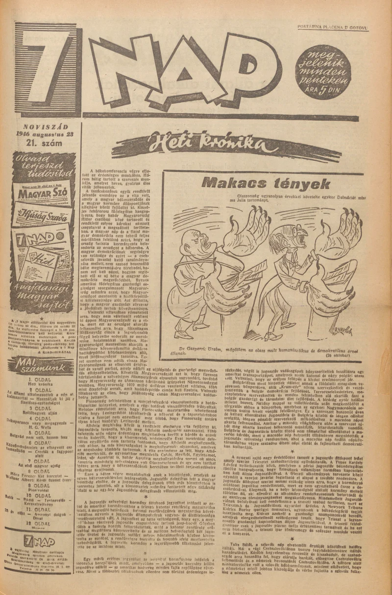 7 Nap, 1. évf. 1946. augusztus 23. 21. sz. 1–12. oldal