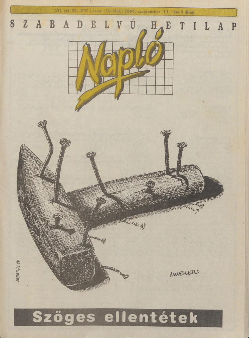 Napló - Szabadelvű hetilap, 7. évf. 1996. szeptember 11. 332. sz.