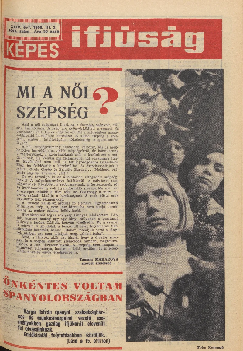 Képes Ifjúság, 24. évf. 1968. március 2. 1091. sz. 1–32. oldal
