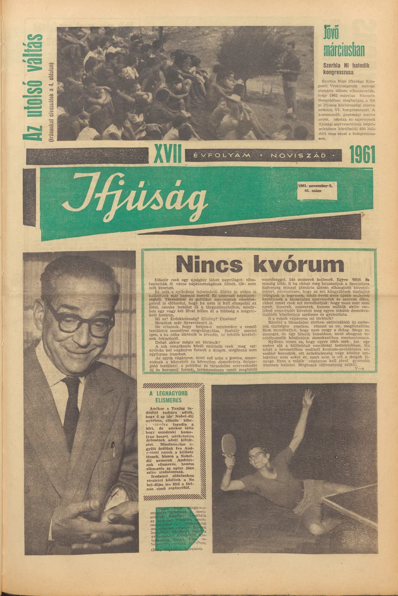 Ifjúság, 17. évf. 1961. november 2. 45. sz.