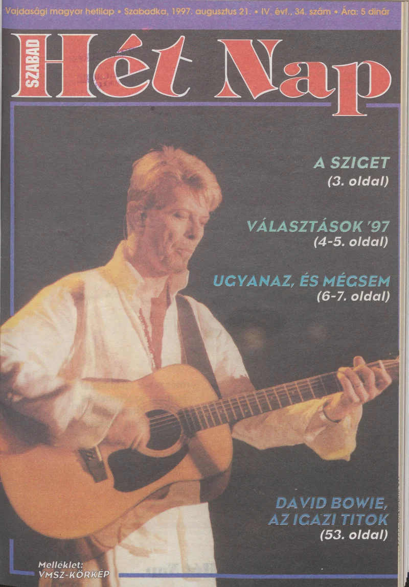 Szabad Hét Nap, 4. évf. 1997. augusztus 21. 34. sz.
