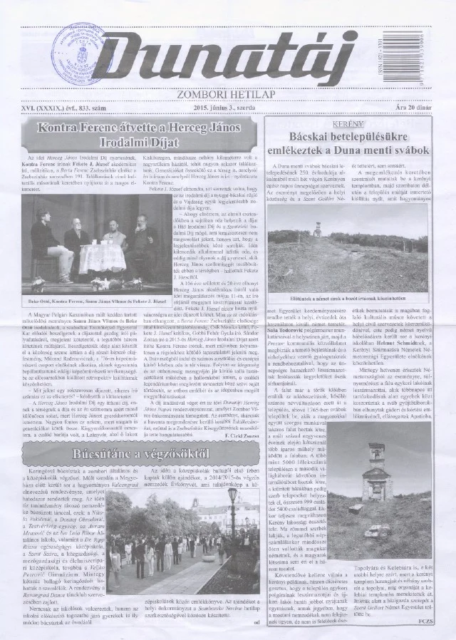Dunatáj, 17. évf. 2015. június 3. 833. sz.