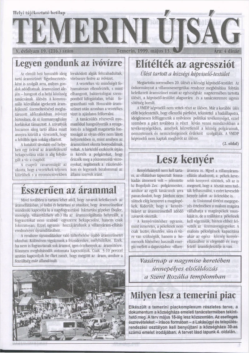 Temerini Újság, 5. évf. 1999. május 13. 19. sz.