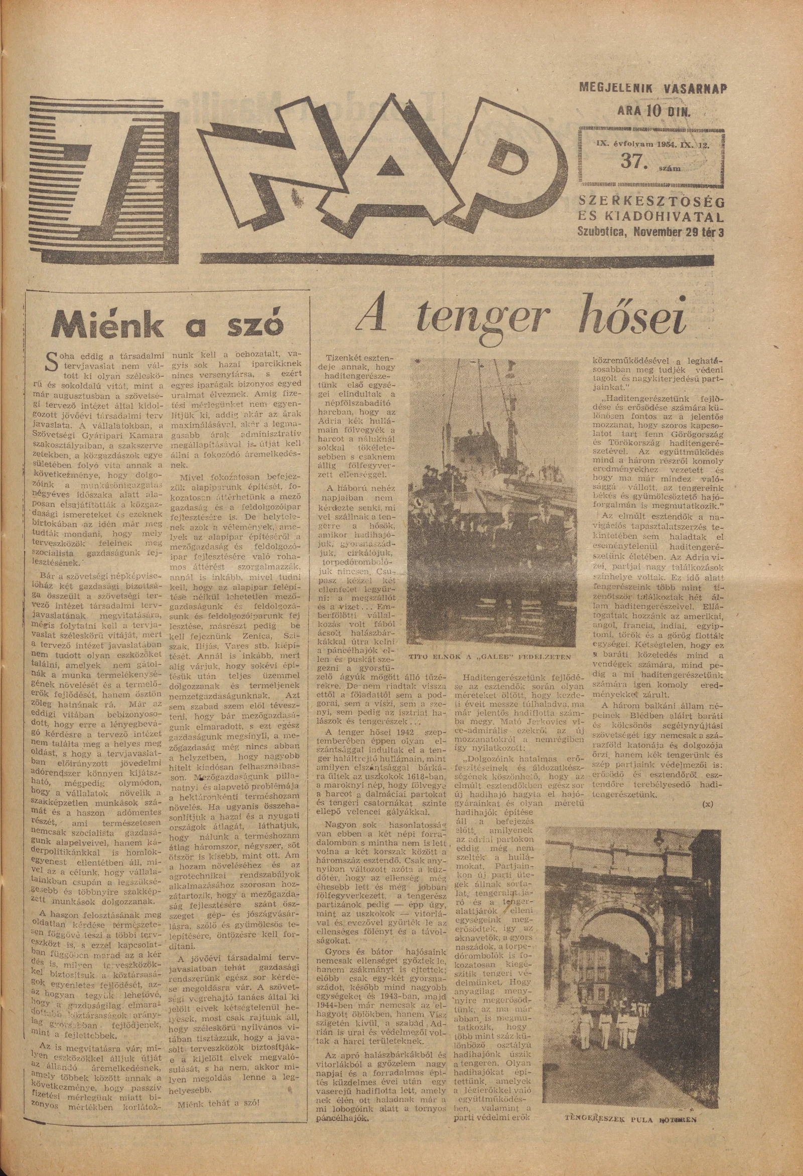 7 Nap, 9. évf. 1954. szeptember 12. 37. sz. 1–16. oldal