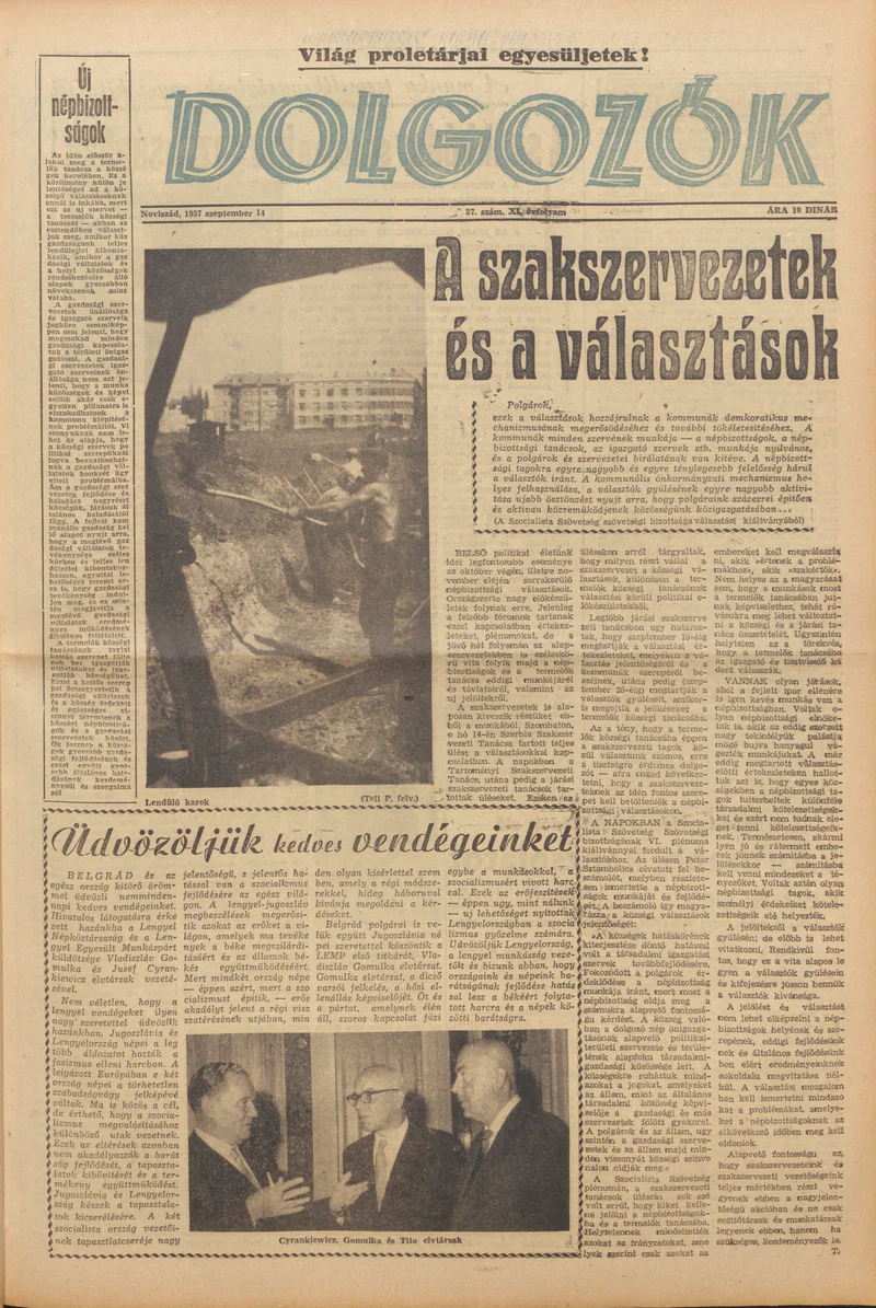 Dolgozók, 11. évf. 1957. szeptember 14. 37. sz.