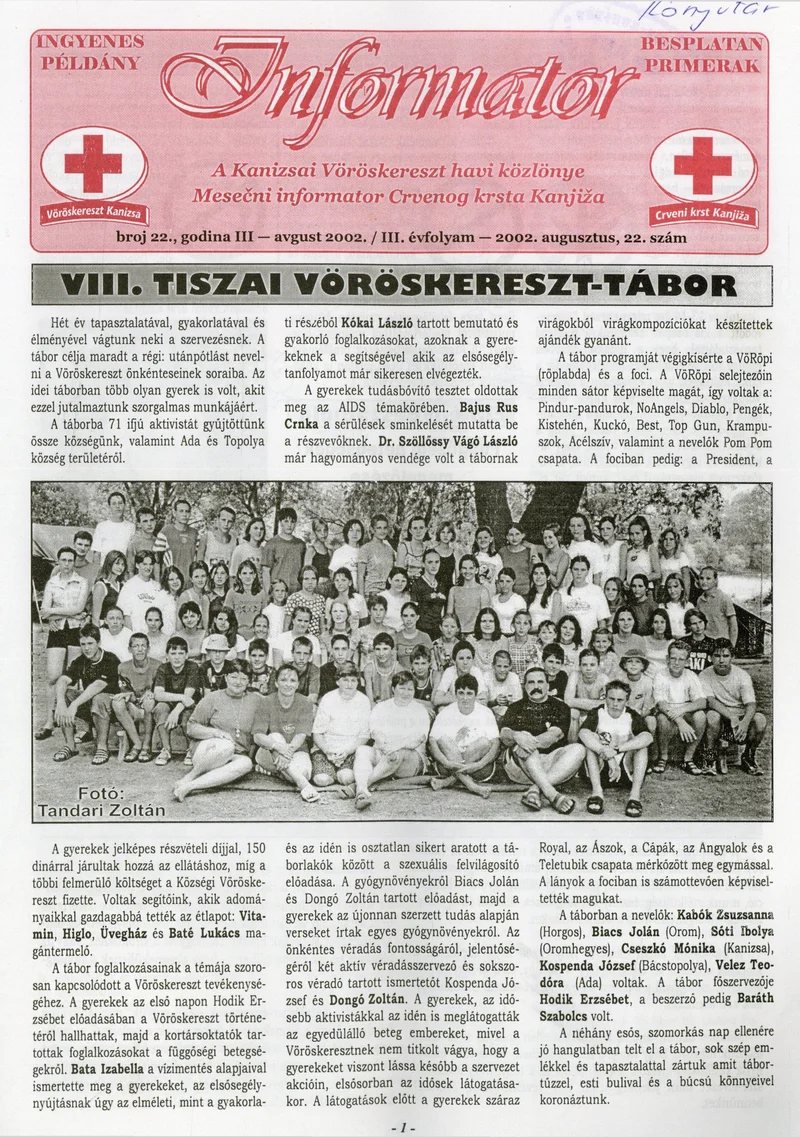 Informator, 3. évf. 2002. augusztus 1. 22. sz.