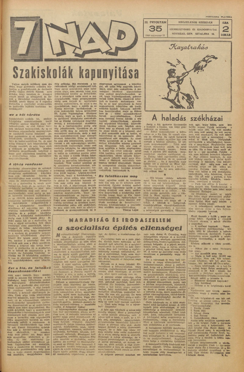 7 Nap, 3. évf. 1948. augusztus 25. 35. sz. 1–4. oldal