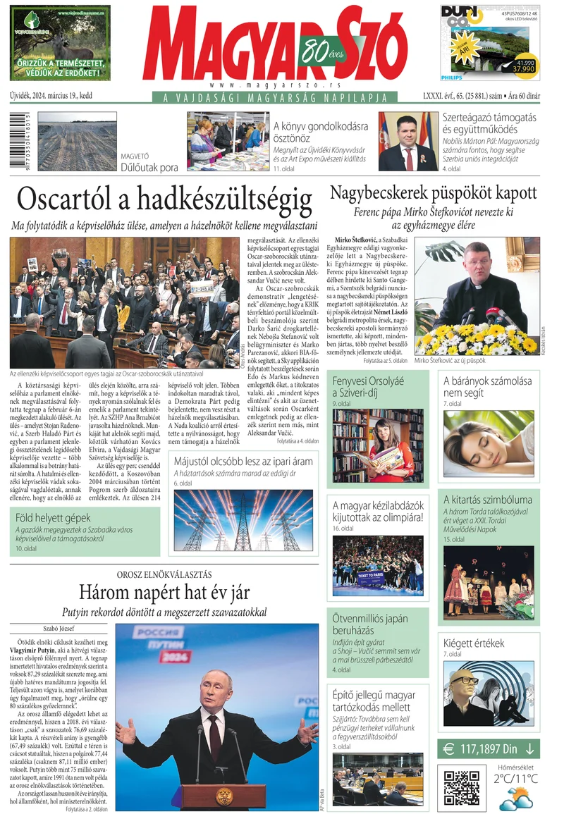 Magyar Szó, 81. évf. 2024. március 19. 65. sz. 1–20. oldal