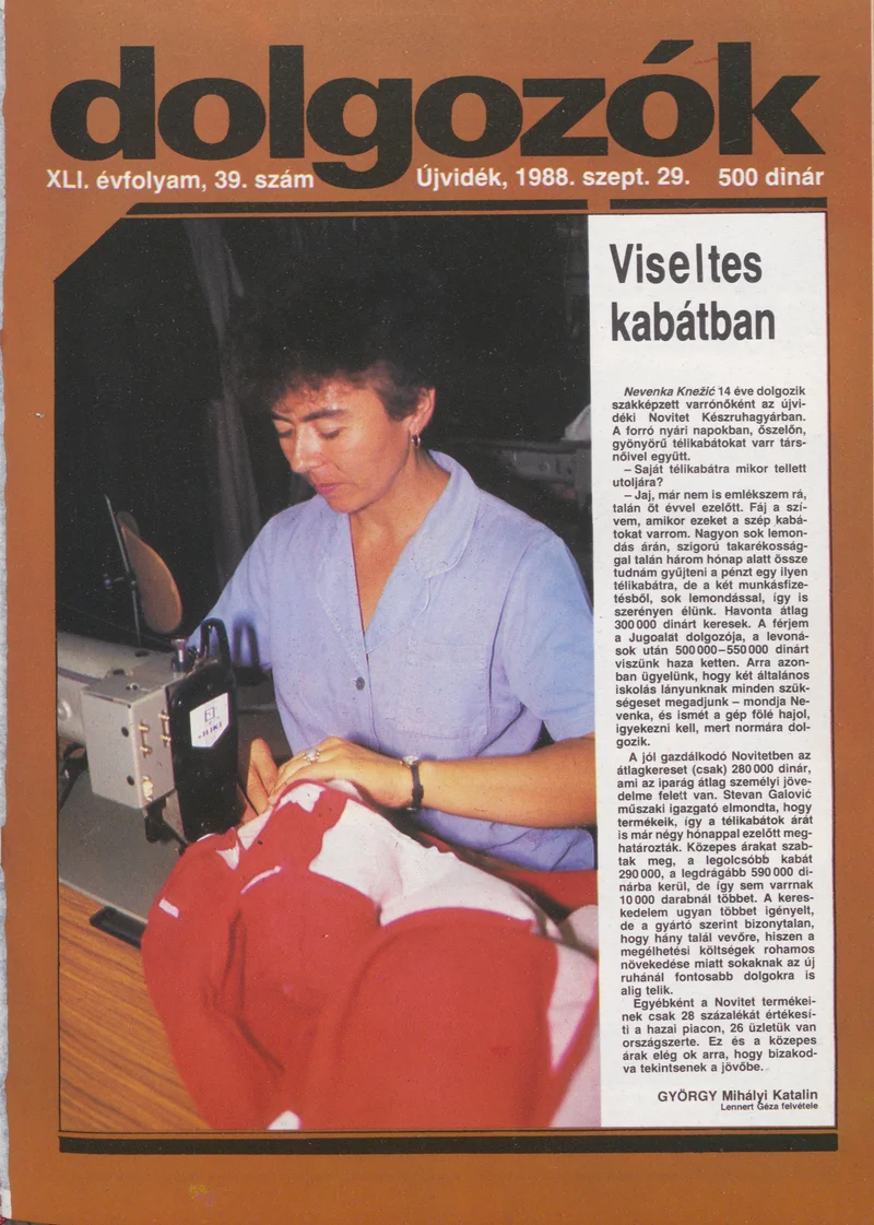 Dolgozók, 42. évf. 1988. szeptember 29. 39. sz.