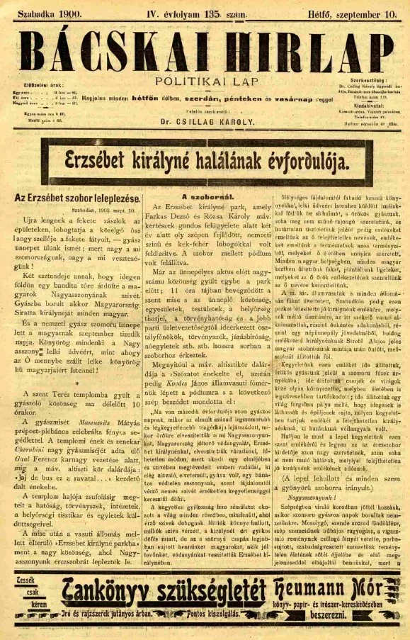 Bácskai Hirlap, 4. évf. 1900. szeptember 10. 135. sz.