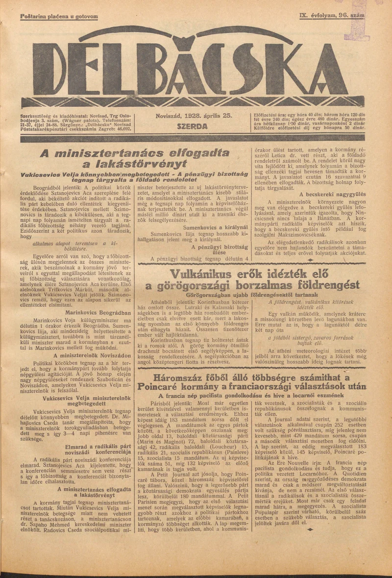 Délbácska  96. sz.