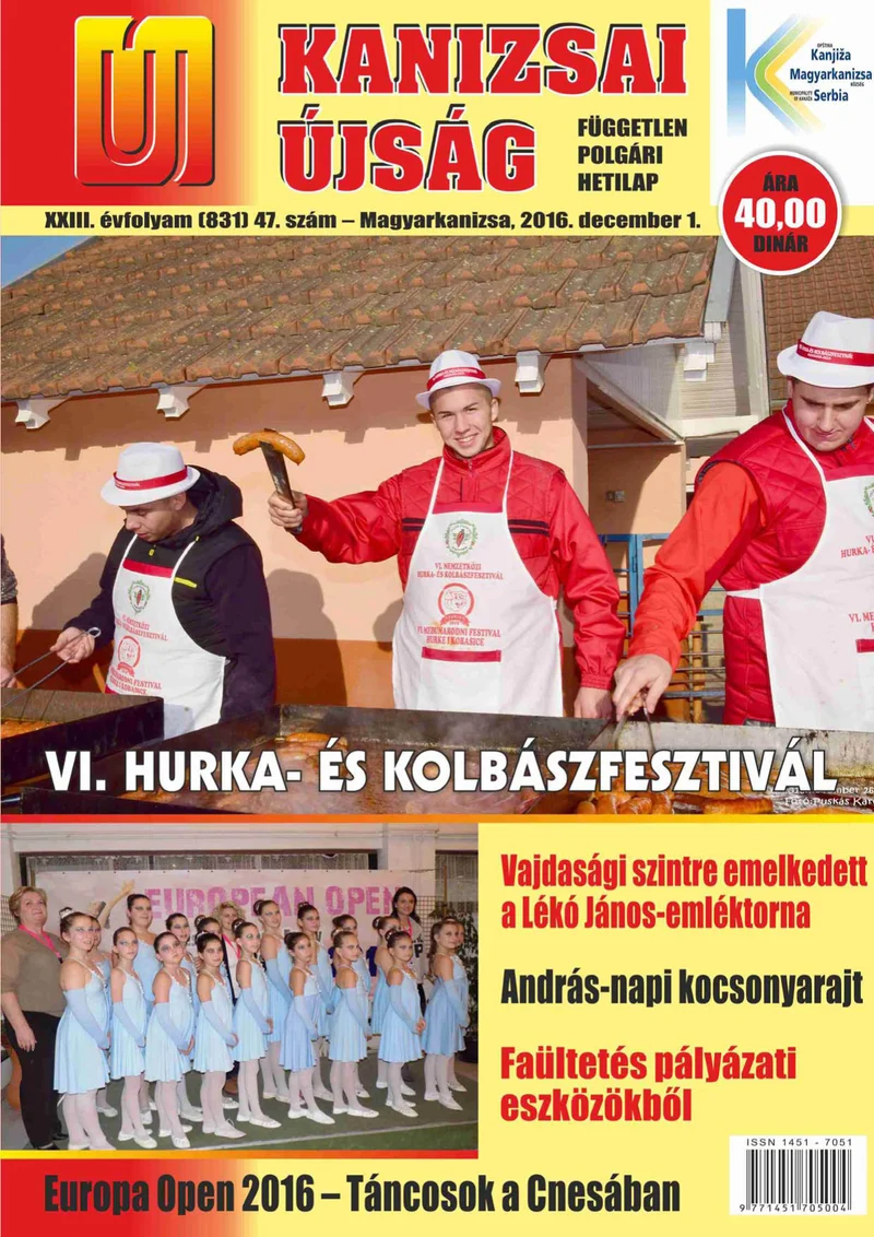 Új Kanizsai Újság, 23. évf. 2016. december 1. 47. sz.