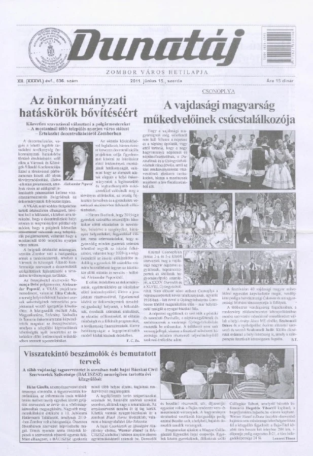 Dunatáj, 13. évf. 2011. június 15. 636. sz.