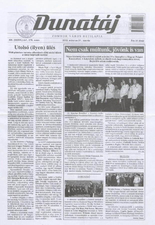 Dunatáj, 14. évf. 2012. március 21. 676. sz.