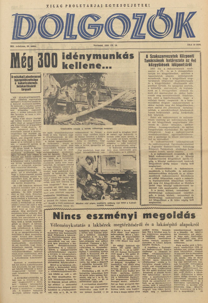 Dolgozók, 13. évf. 1959. szeptember 18. 38. sz.