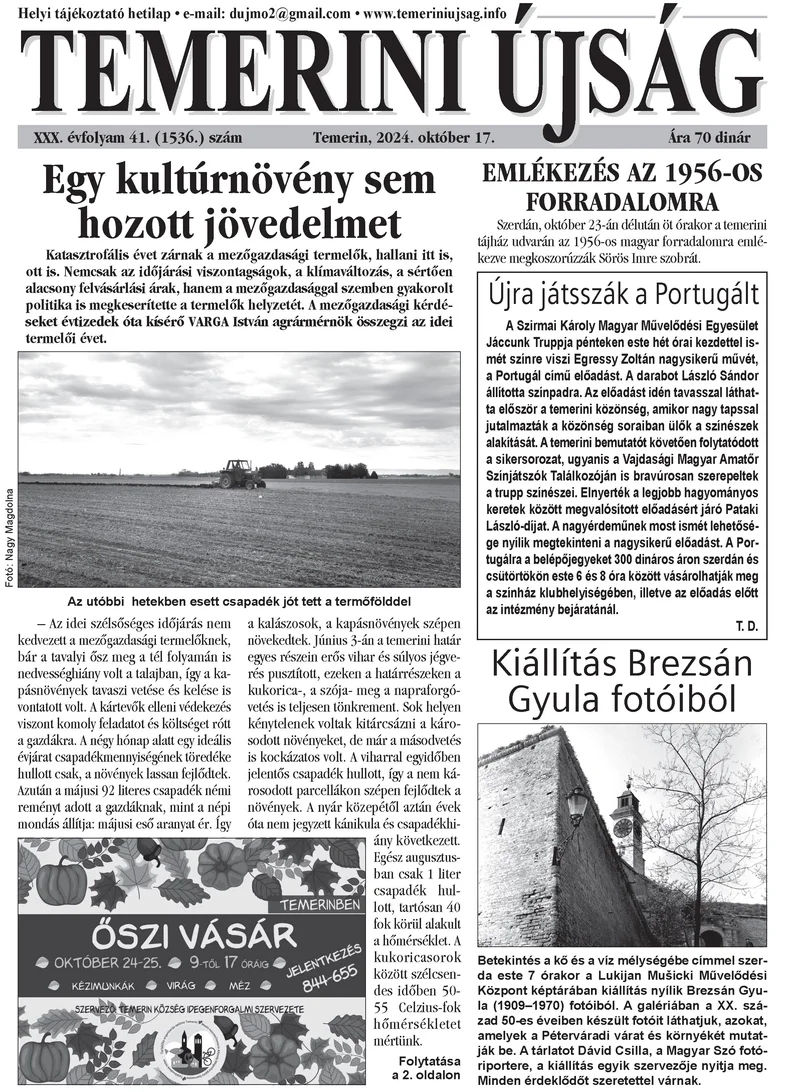 Temerini Újság, 30. évf. 2024. október 17. 41. sz.