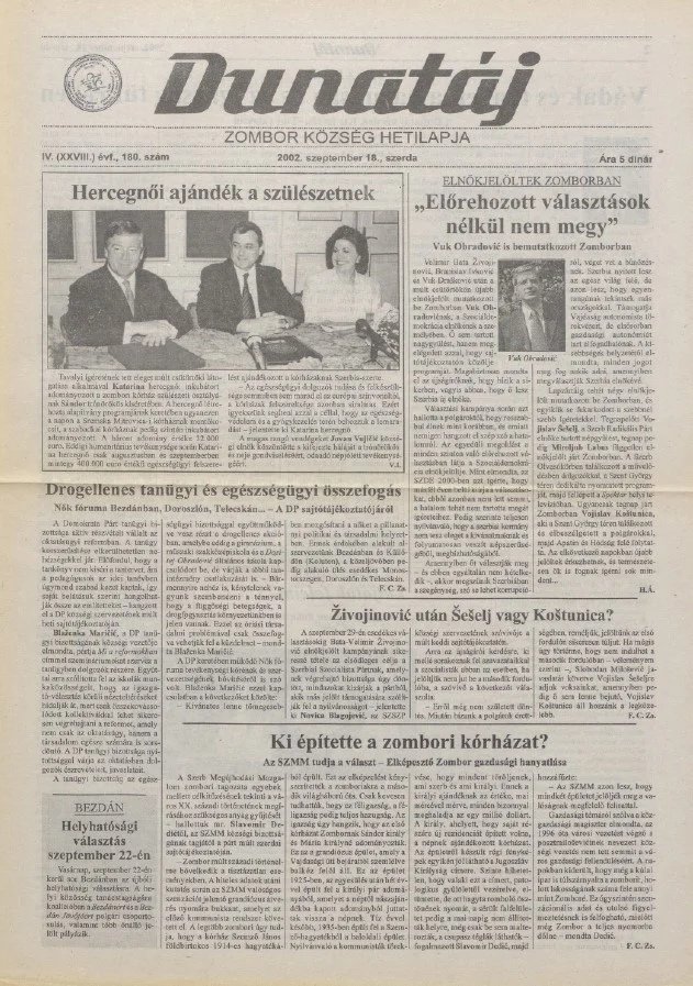 Dunatáj, 4. évf. 2002. szeptember 18. 180. sz.
