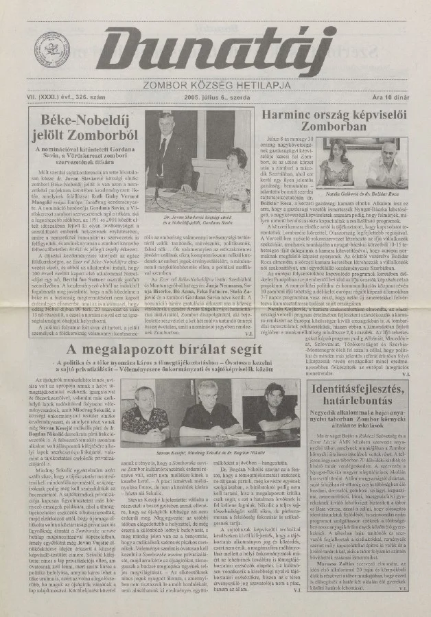 Dunatáj, 7. évf. 2005. július 6. 326. sz.