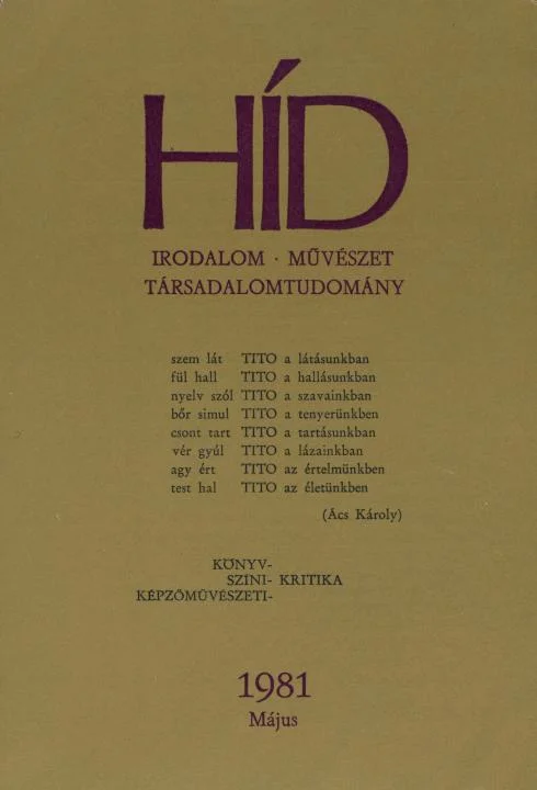 Híd, 45. évf. 1981. május. 5. sz. 537–668. oldal