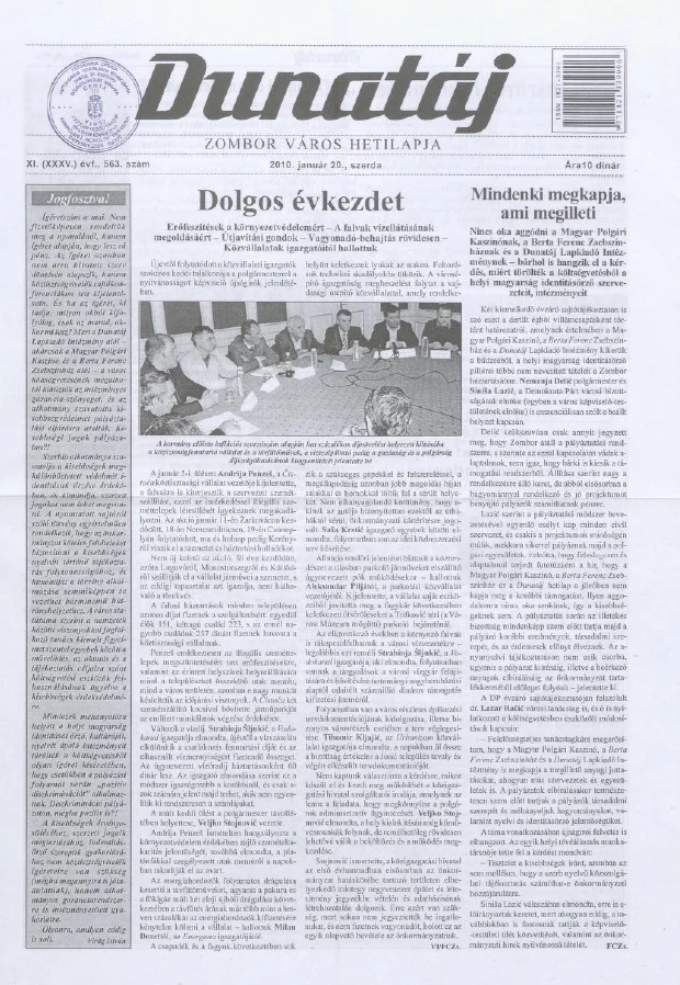 Dunatáj, 12. évf. 2010. január 20. 563. sz.