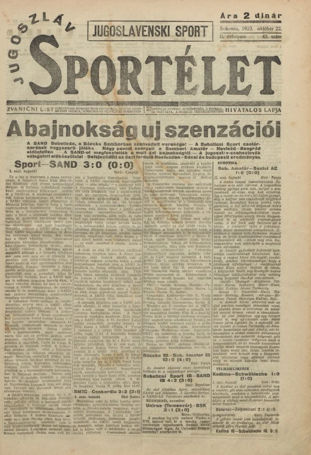 Jugoszláv sportélet, 2. évf. 1923. október 22. 42. sz.